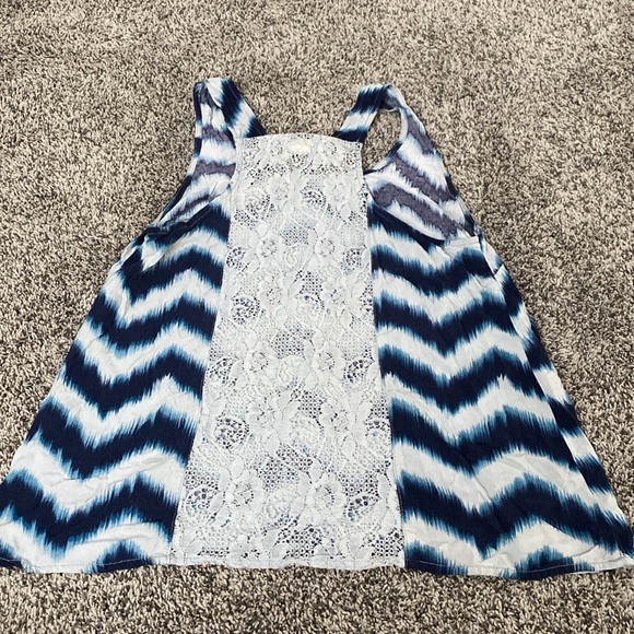 MUDD White and blue patterned striped tank top - Picture 5 of 6